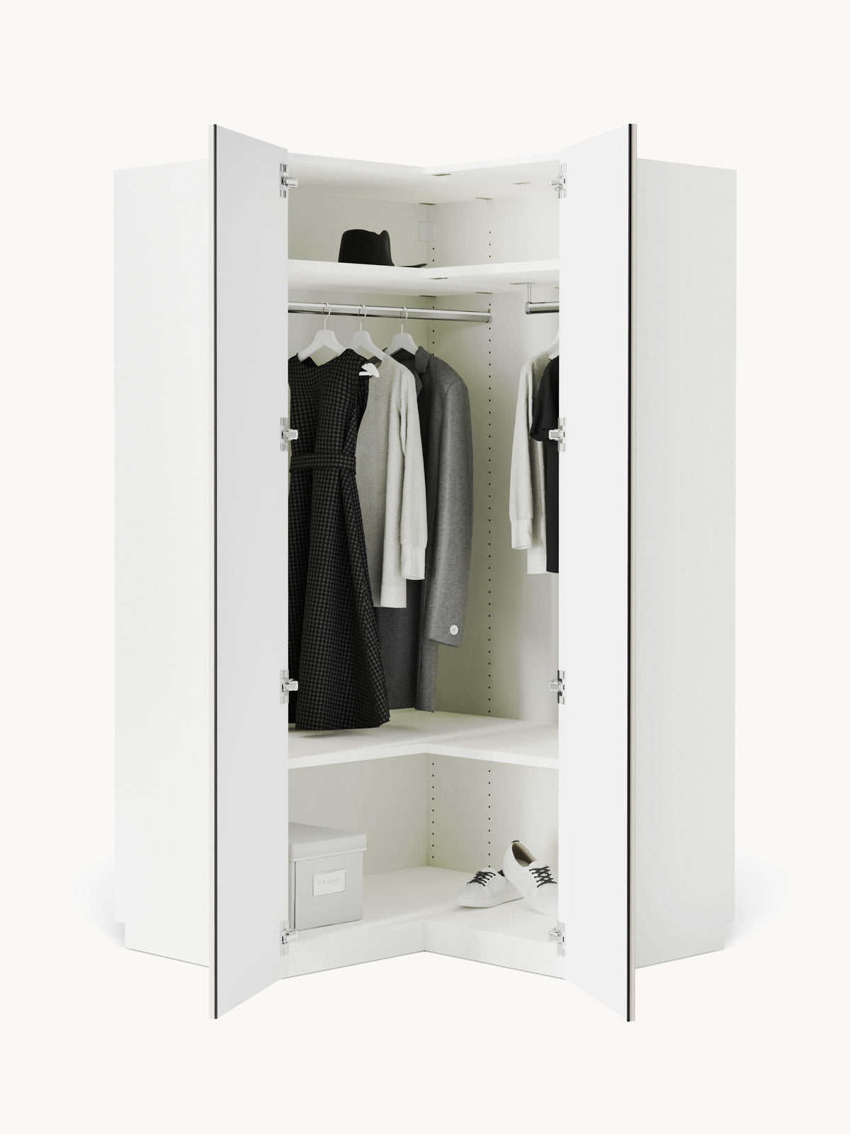 Charlmaven Modular Corner Wardrobe, 115 cm Wide