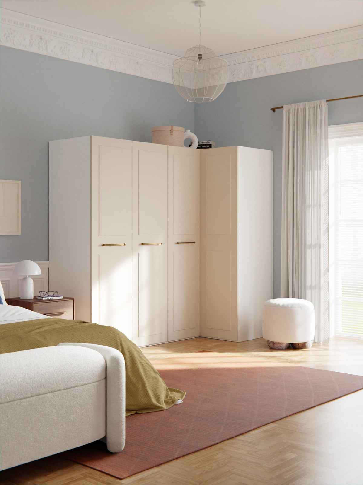 Charlmaven Modular Corner Wardrobe, 215 cm Wide, in Various Sizes
