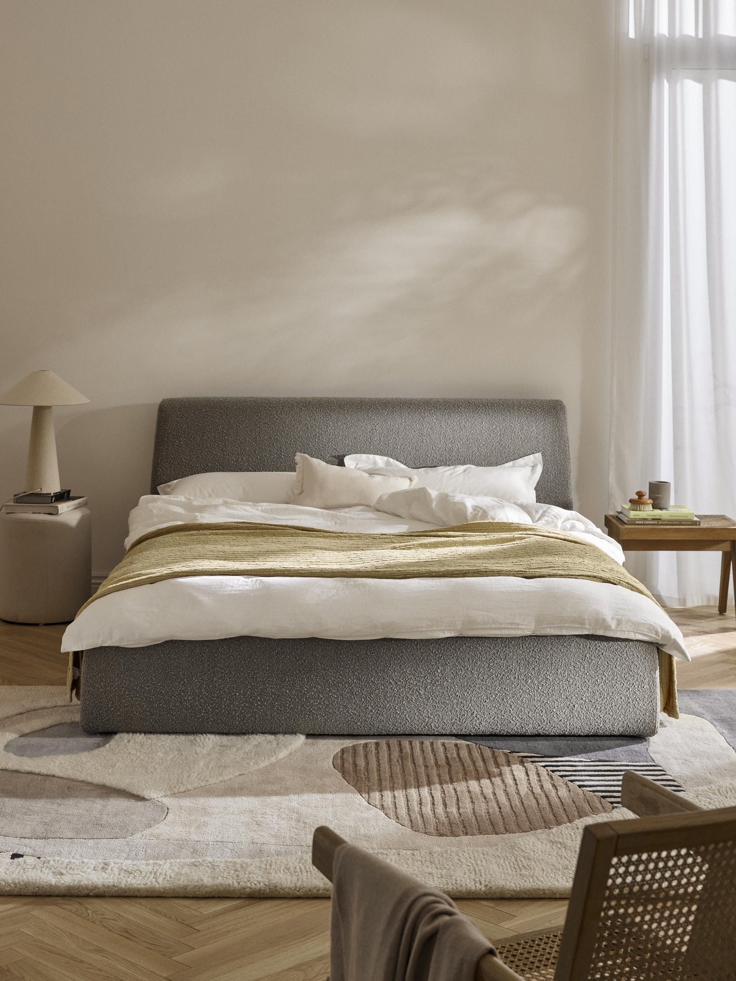 Clonwyth Upholstered Bouclé Bed with Storage