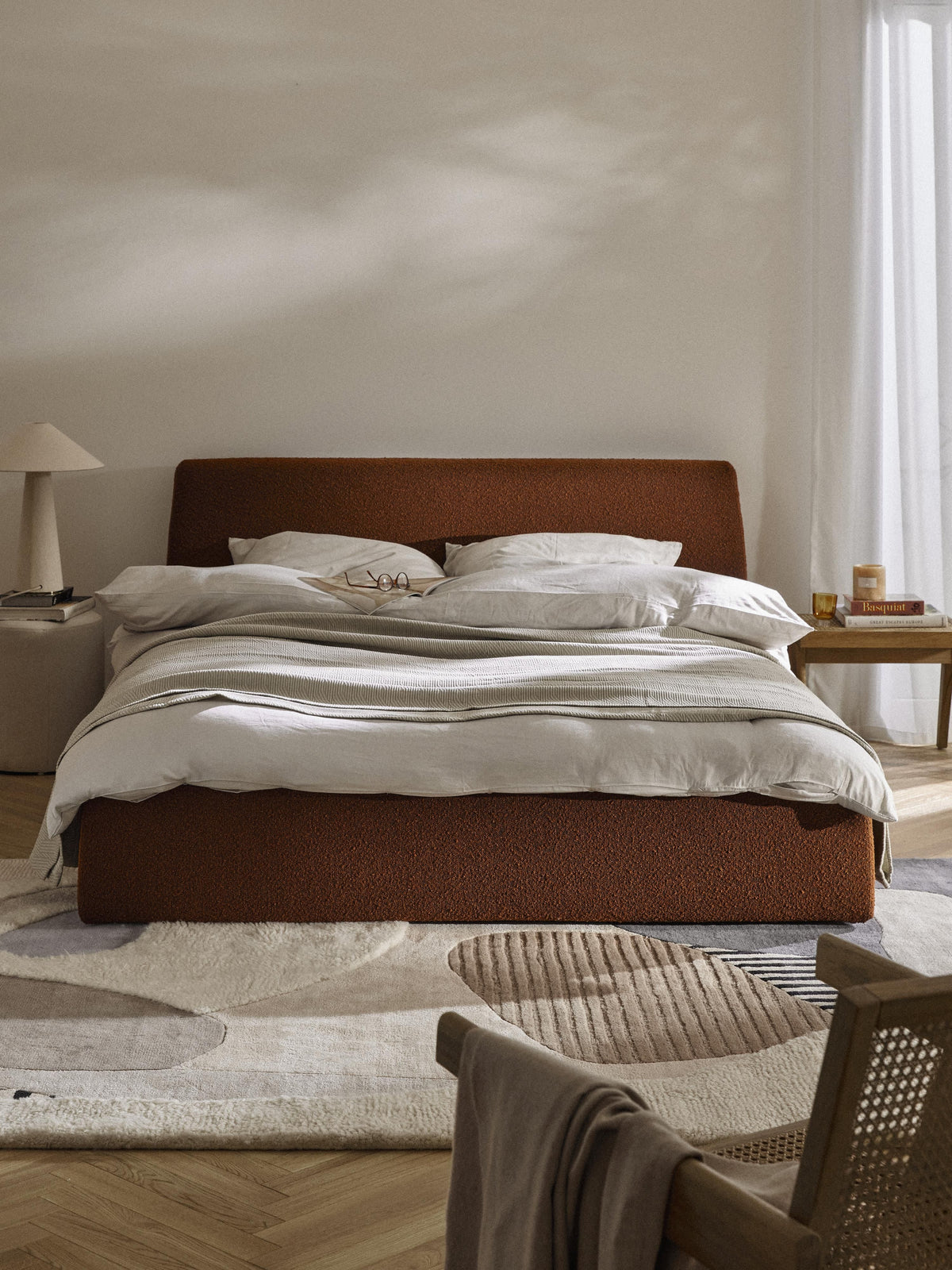 Clonwyth Upholstered Bouclé Bed with Storage