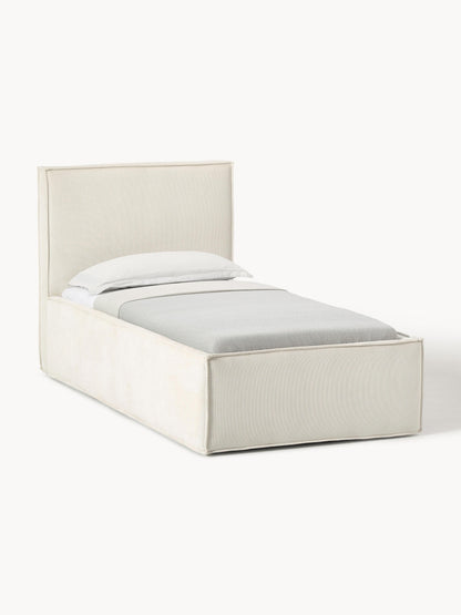 Drenmair Corduroy Single Bed with Storage