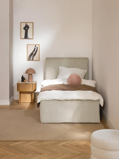 Drenmair Corduroy Single Bed with Storage