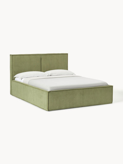 Drenmair Upholstered Corduroy Bed with Storage