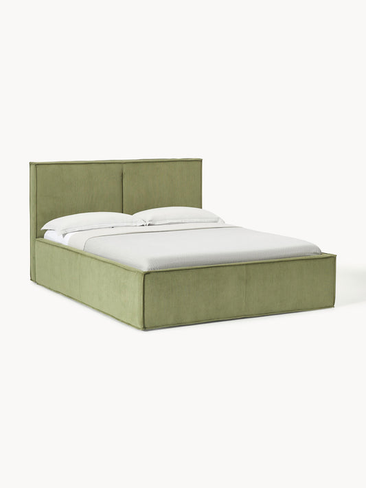 Drenmair Upholstered Corduroy Bed with Storage