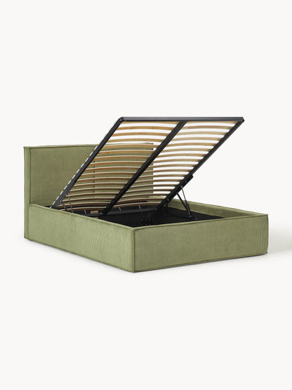 Drenmair Upholstered Corduroy Bed with Storage