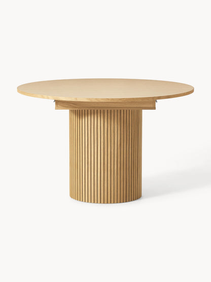 Filworan Dining Table with Grooved Texture, Extendable, 120 - 160 x 75 cm