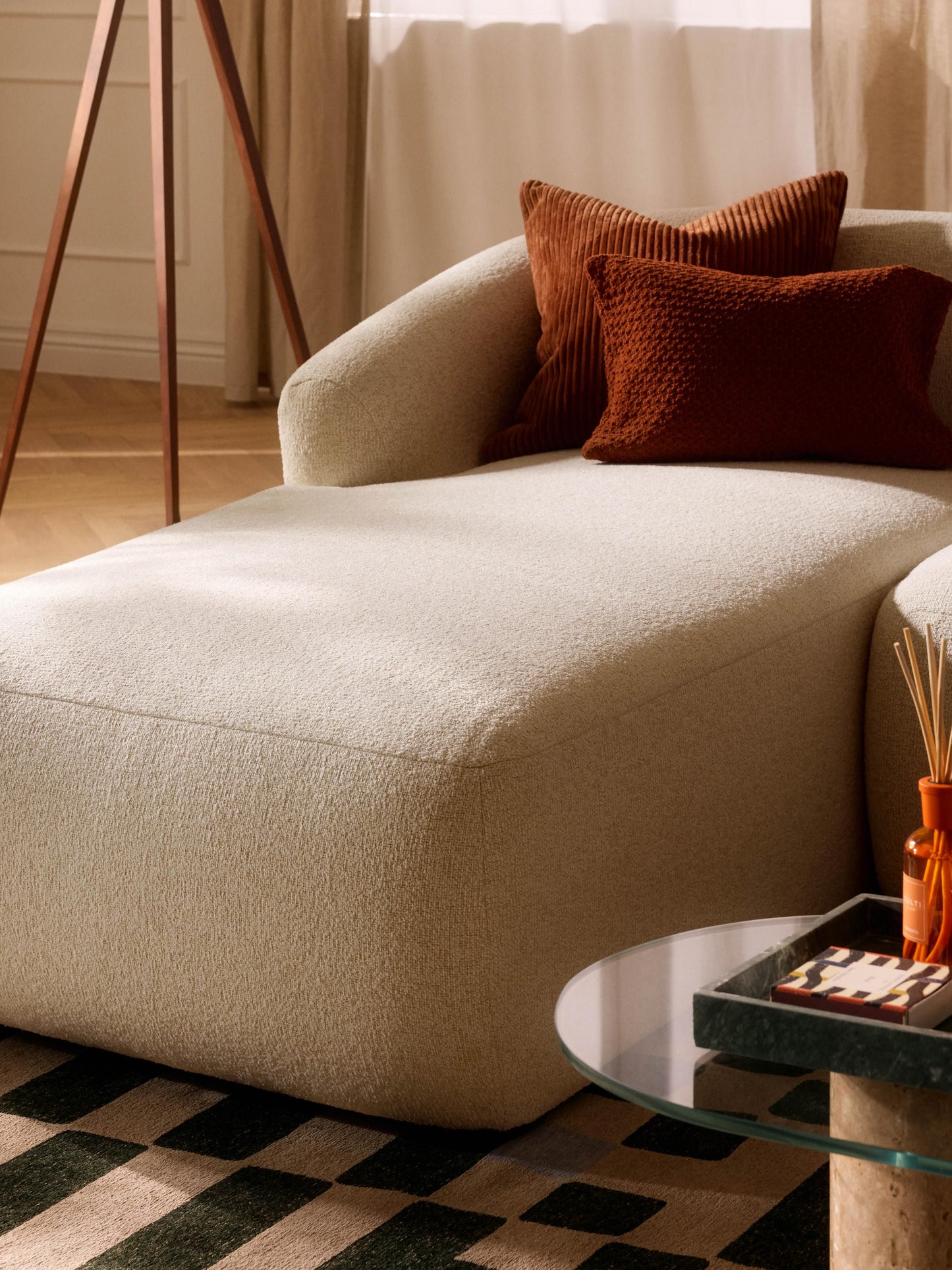 Fionwara Chaise Corner Module in Bouclé