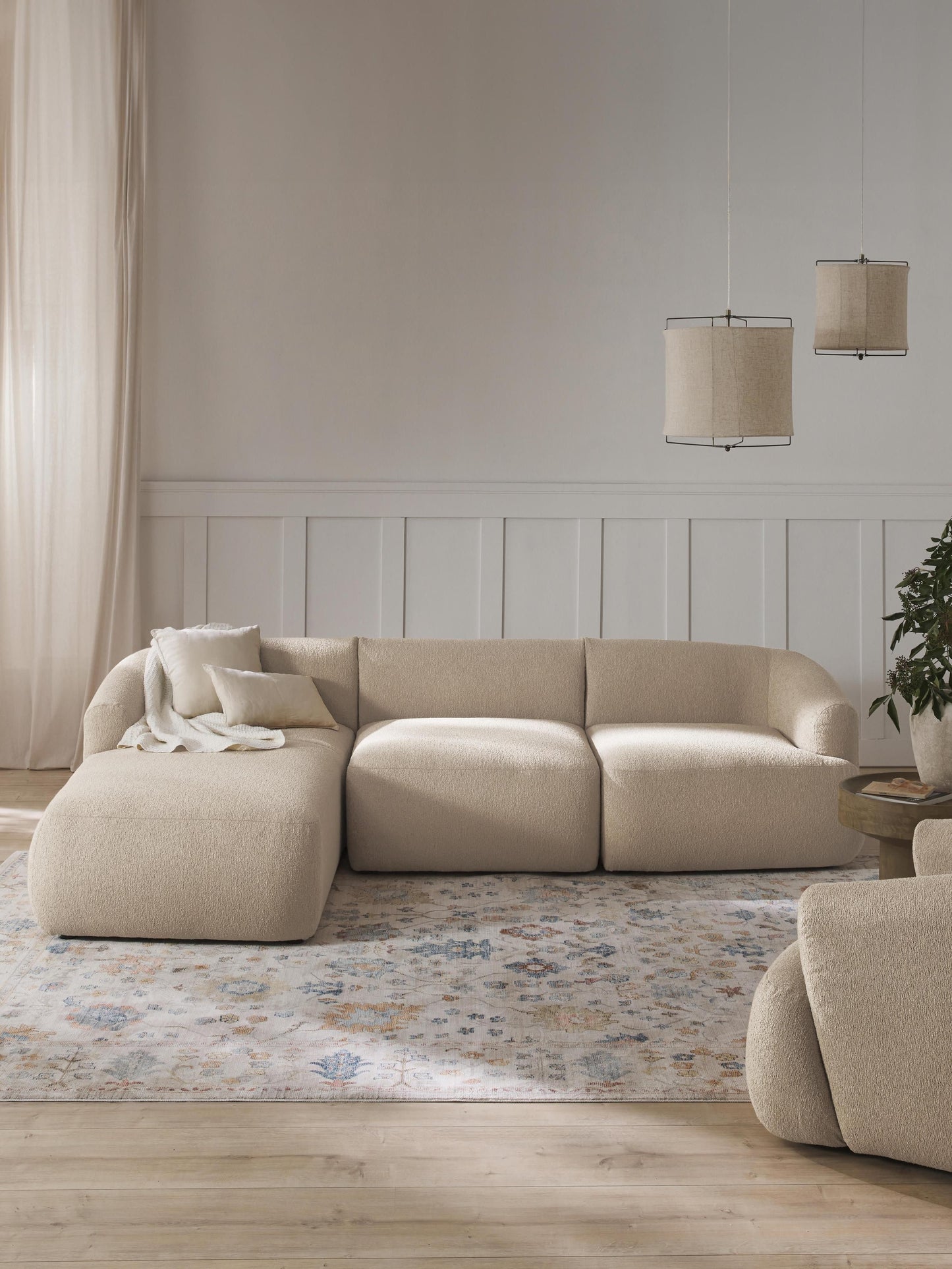 Fionwara Modular Corner Sofa (3-Seater) in Bouclé