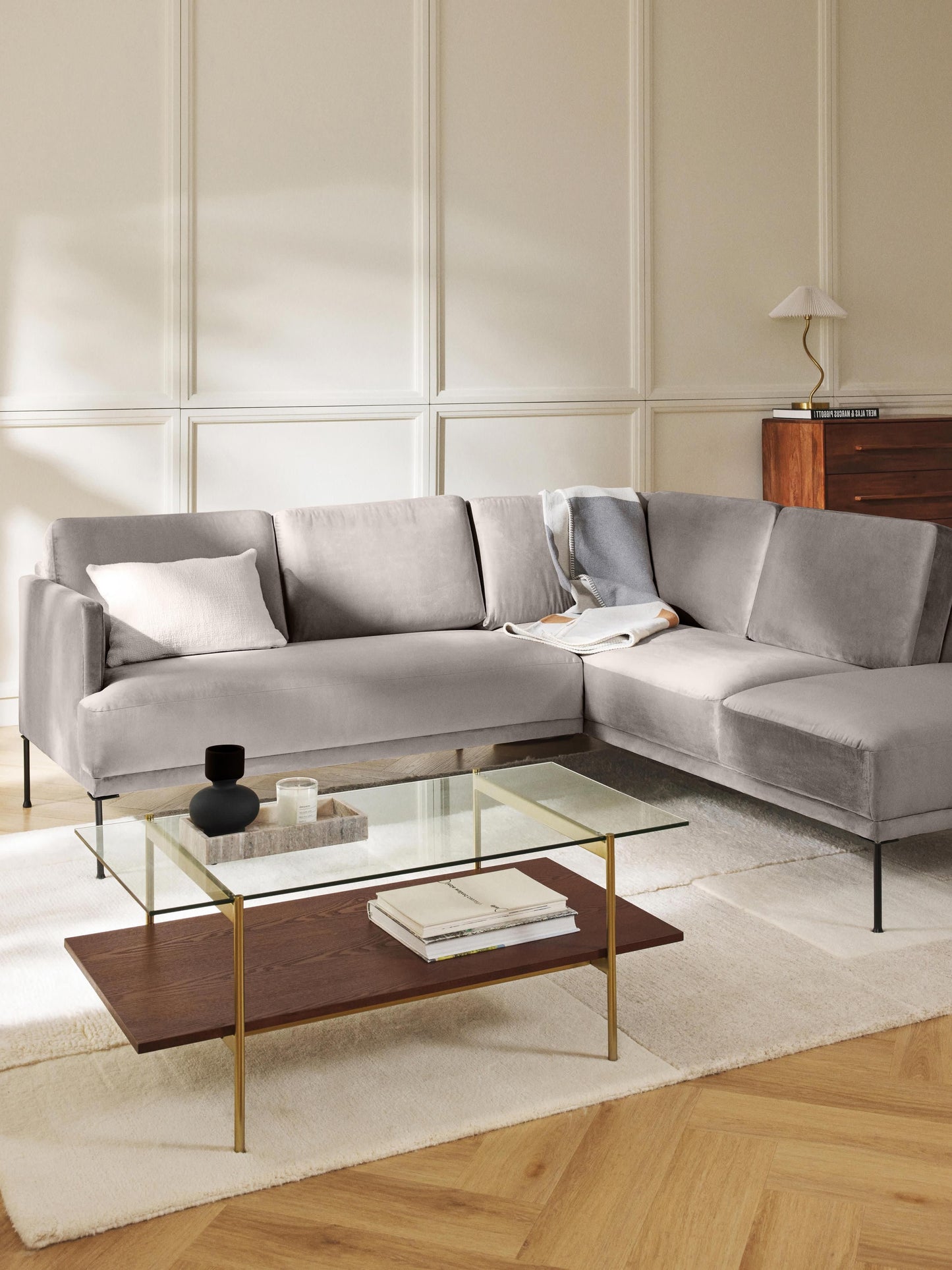 Fluvraine Corner Sofa in Velvet