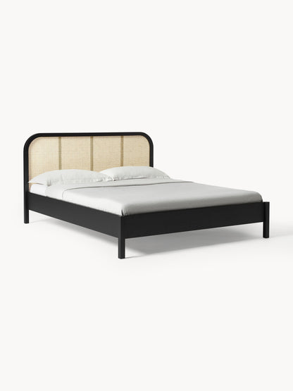 Jonwaire Wooden Bed with Vienna Cane Headboard