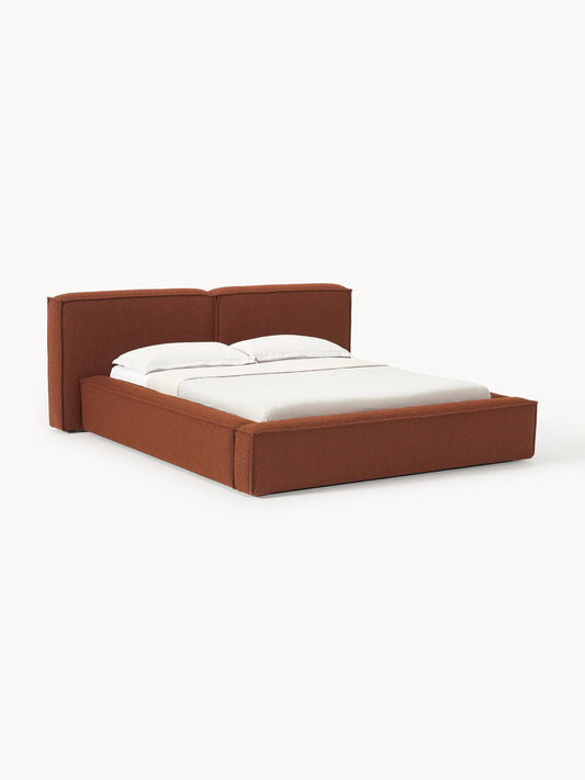 Lenmoray Bouclé Upholstered Bed with Storage