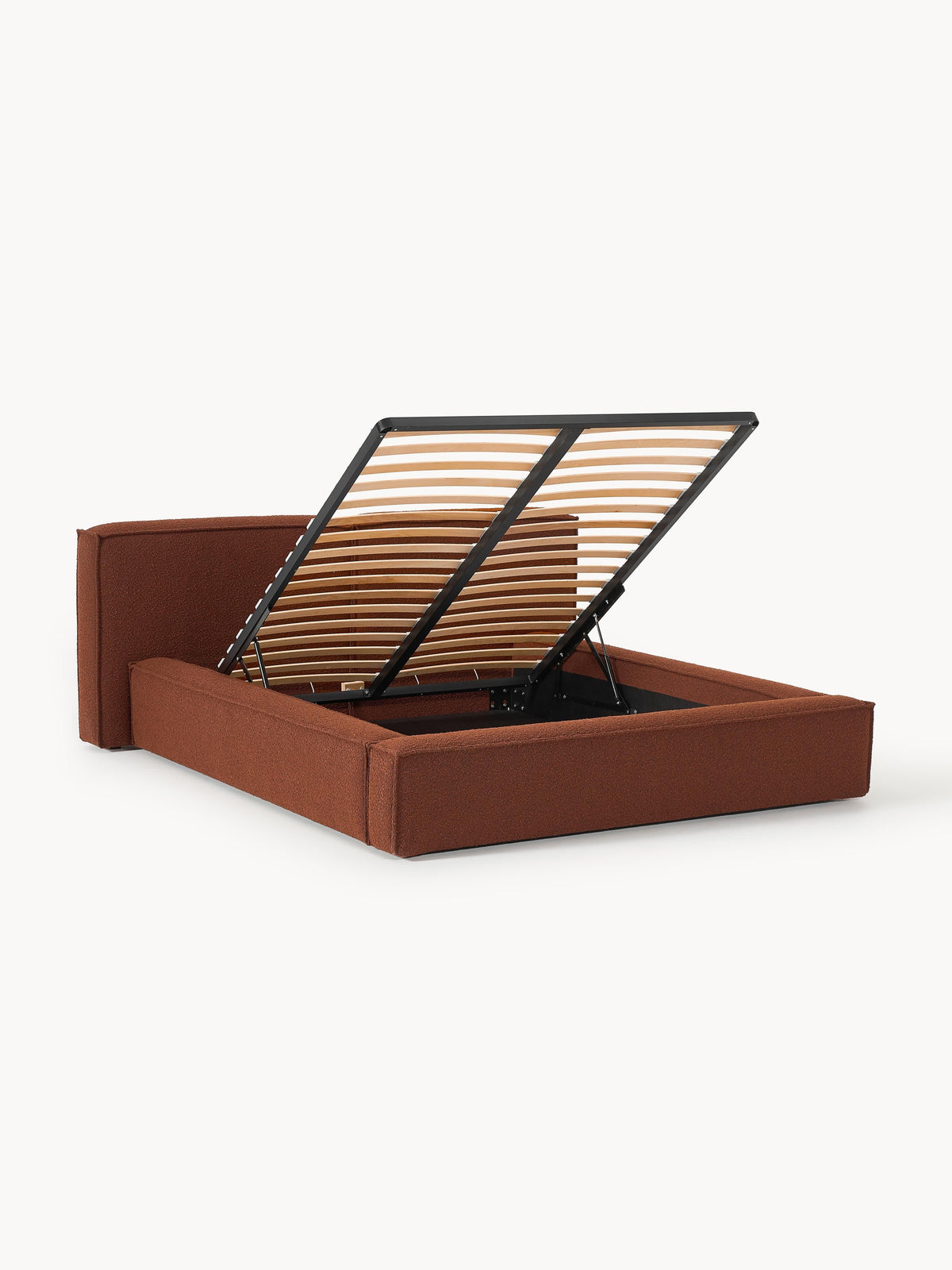 Lenmoray Bouclé Upholstered Bed with Storage