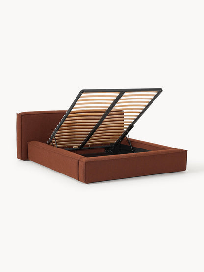 Lenmoray Bouclé Upholstered Bed with Storage