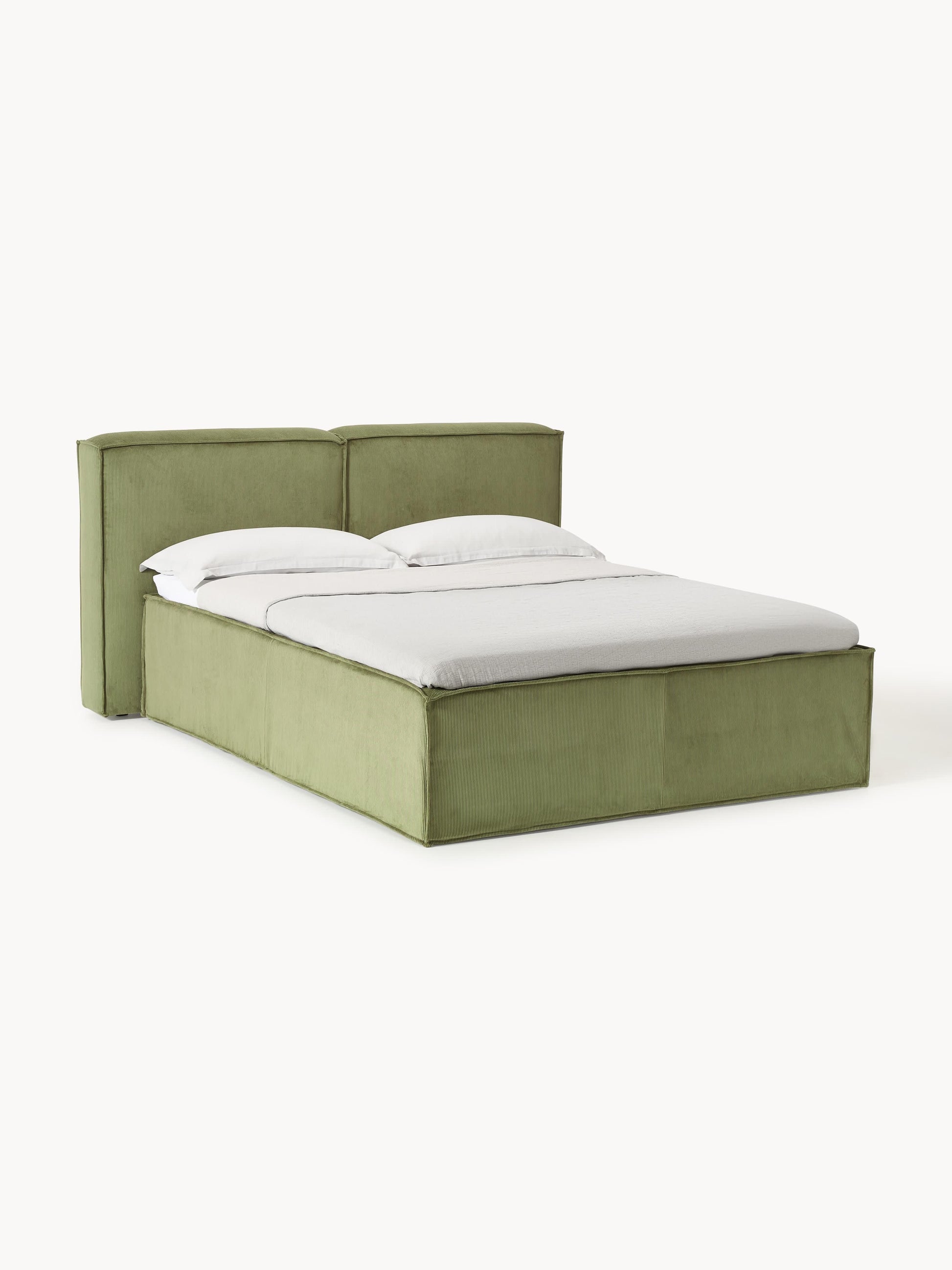 Lenmoray Box Spring Bed in Corduroy