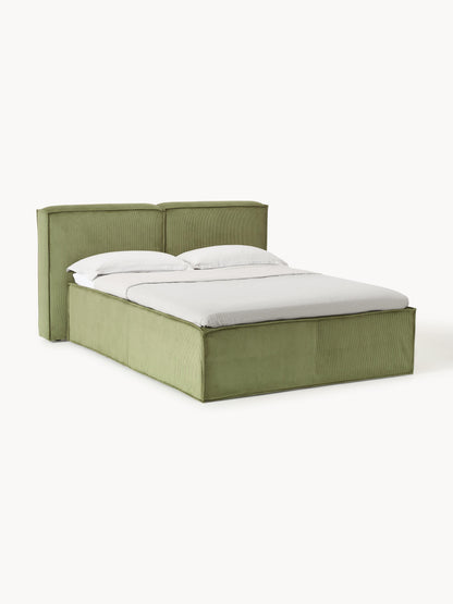 Lenmoray Box Spring Bed in Corduroy