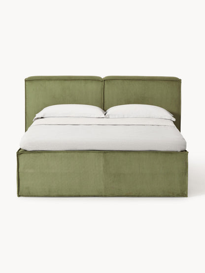 Lenmoray Box Spring Bed in Corduroy
