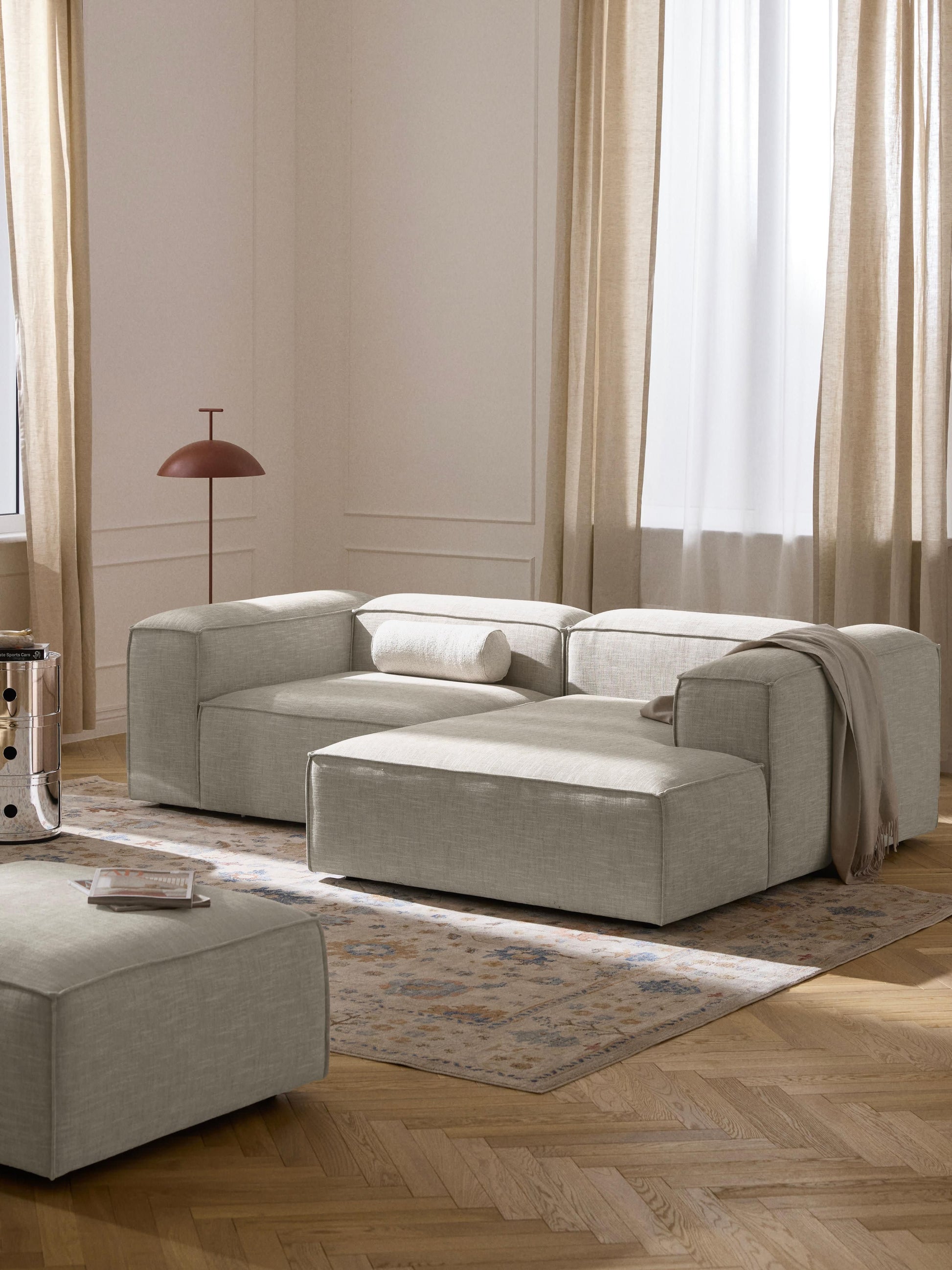 Lenmoray Linen Blend Corner Sofa, Modular (2-Seater)