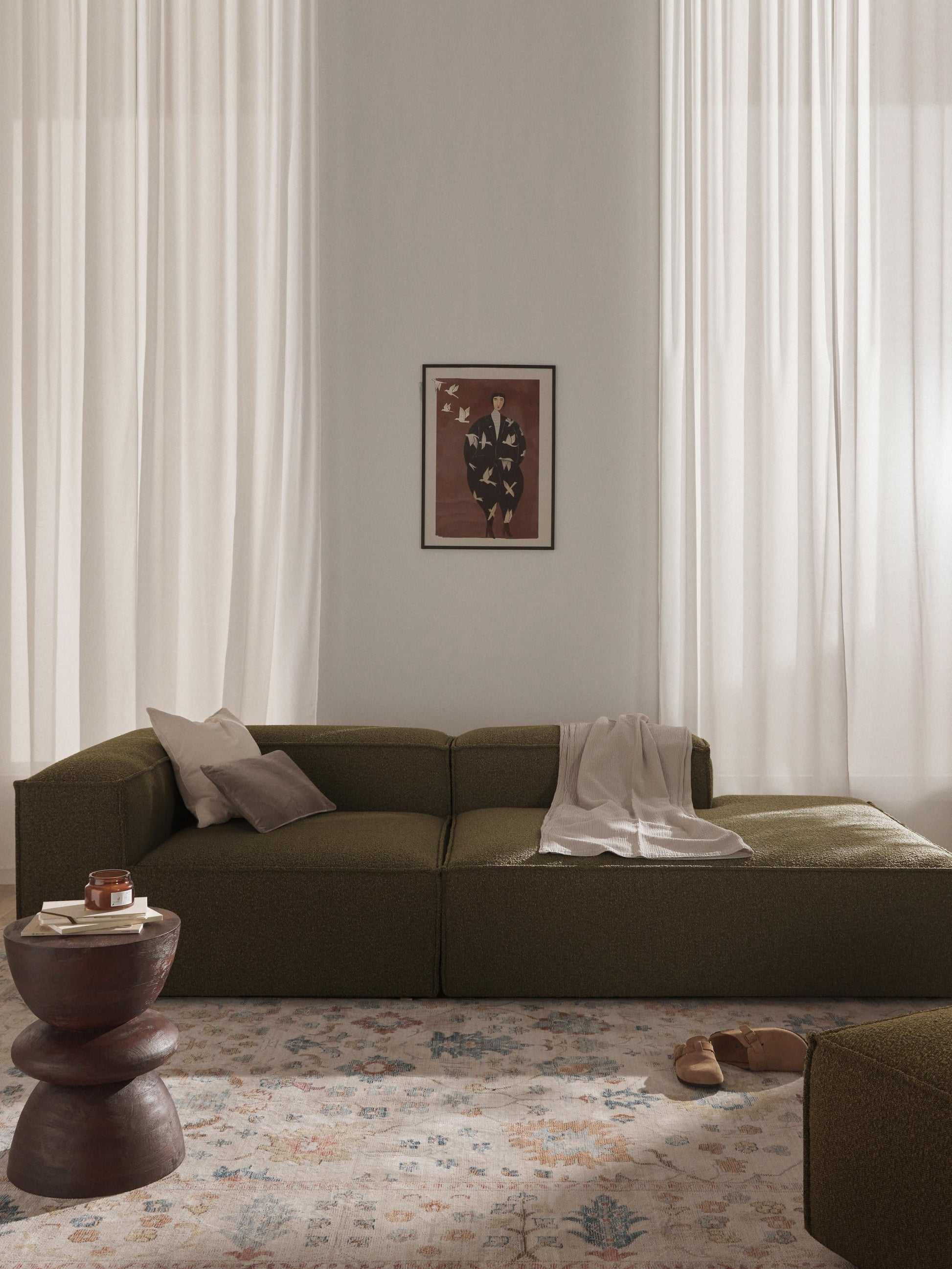Lenmoray Modular Bouclé Ottoman