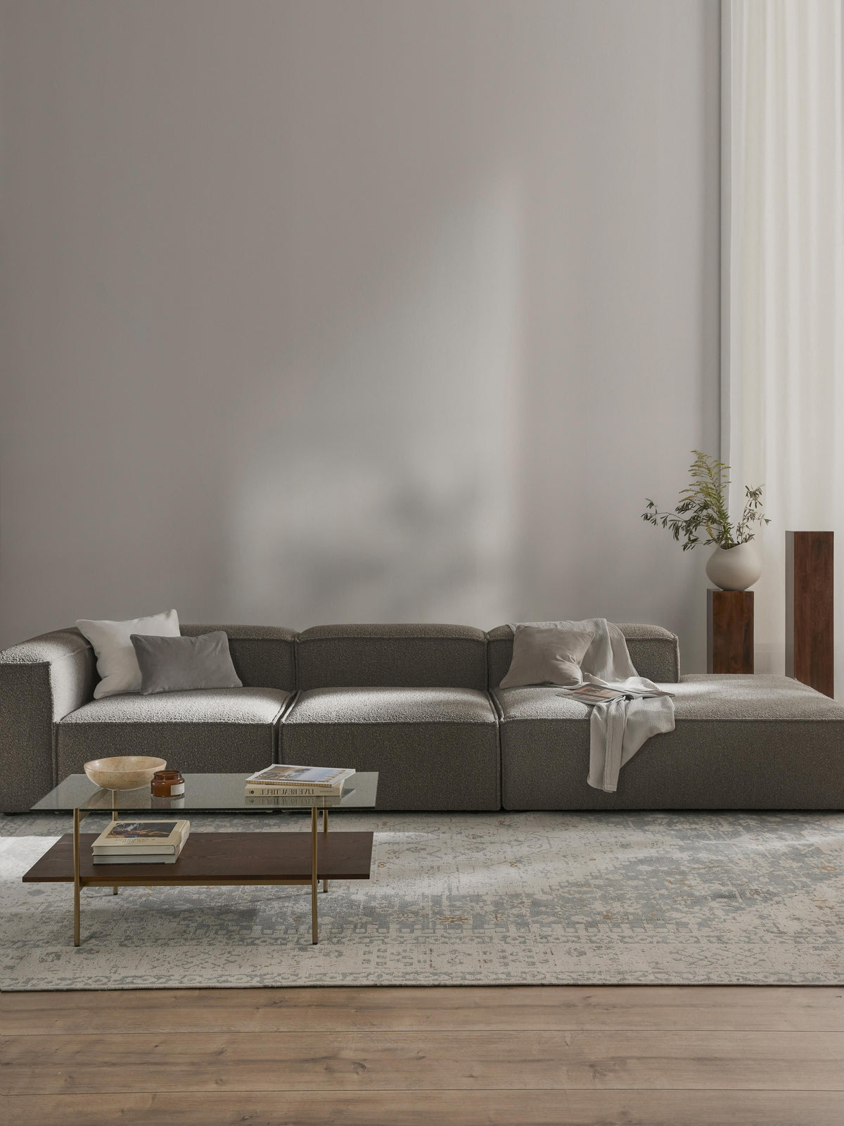 Lenmoray Modular Bouclé XL Ottoman