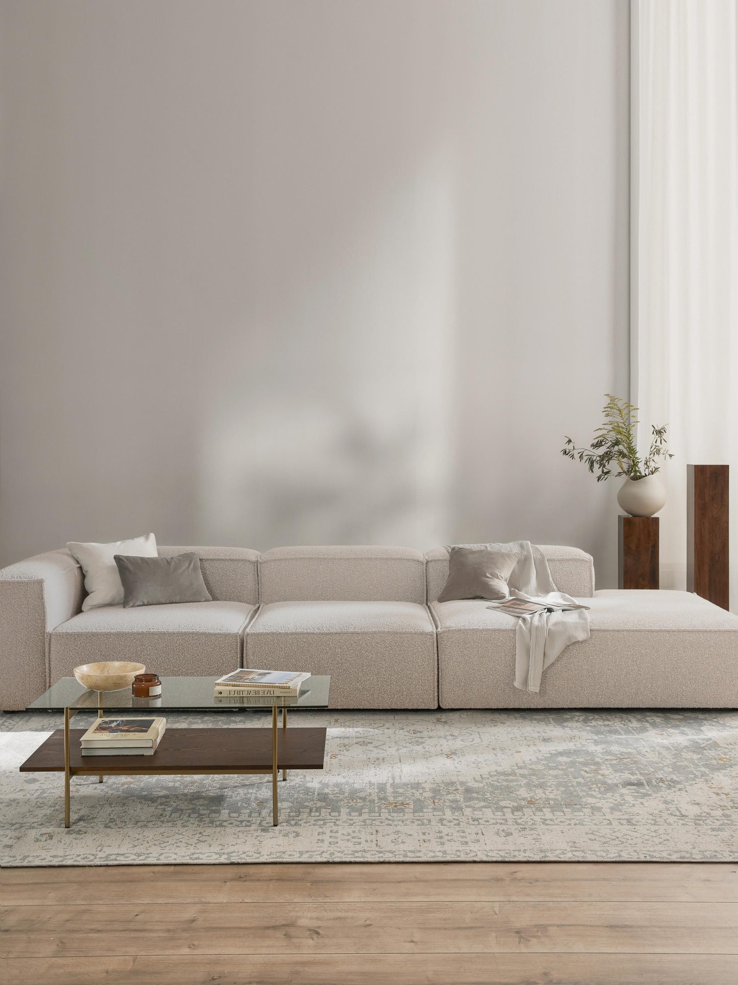 Lenmoray Modular Bouclé XL Ottoman