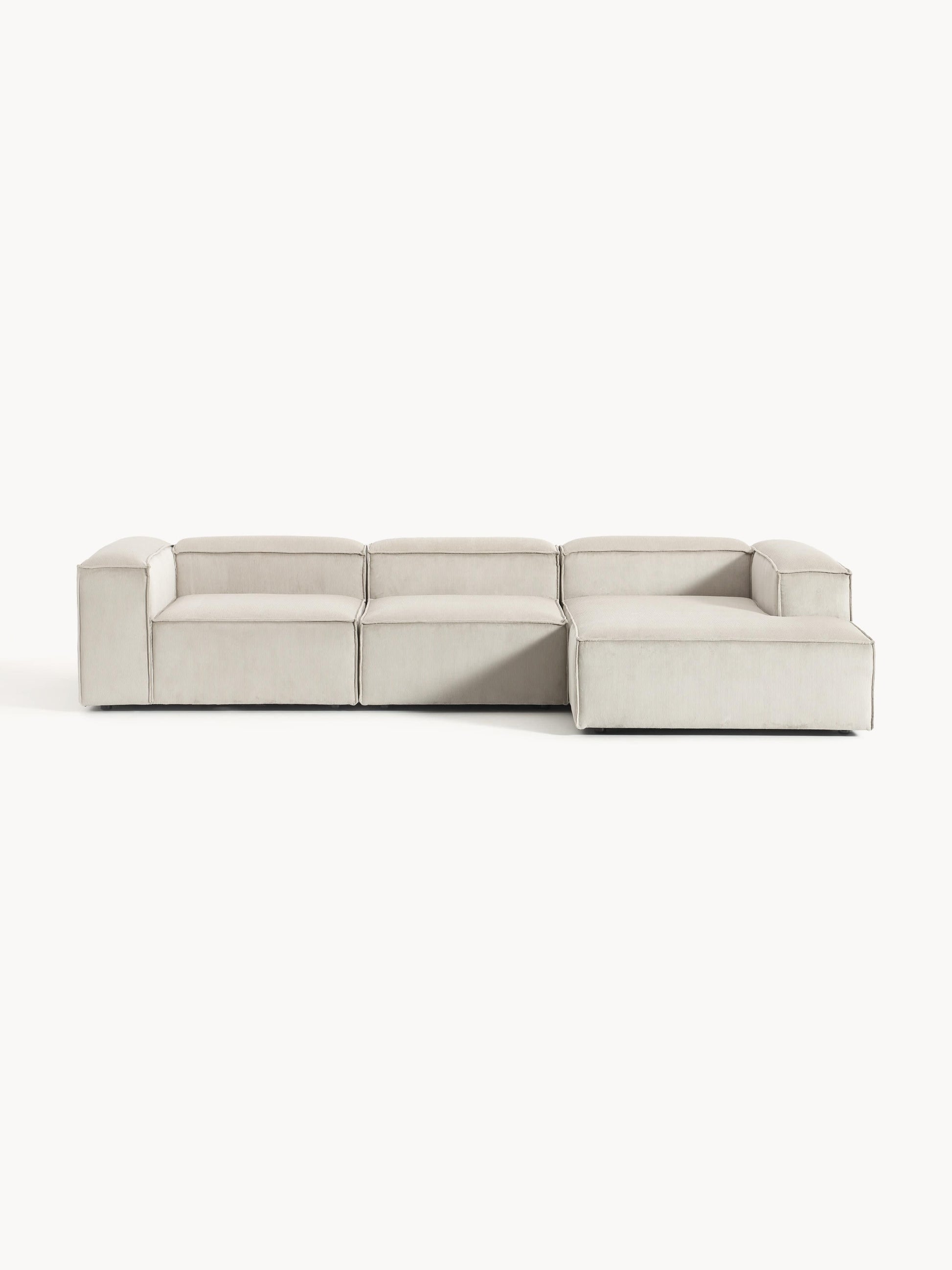 Lenmoray Modular Corduroy Corner Sofa, 4-Seater