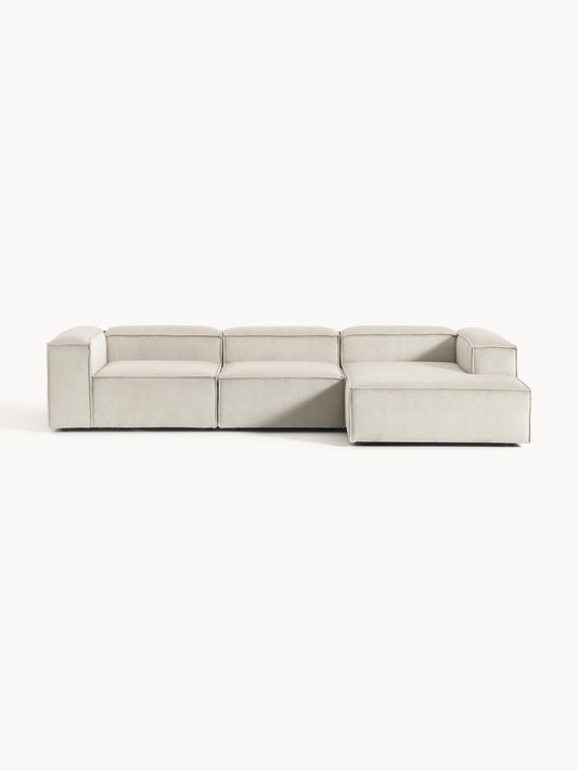 Lenmoray Modular Corduroy Corner Sofa, 4-Seater