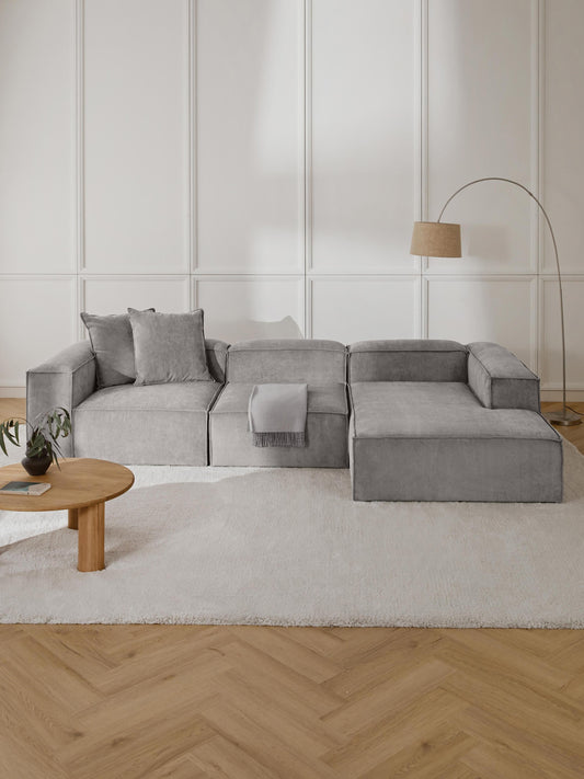 Lenmoray Modular Corduroy Corner Sofa, 4-Seater