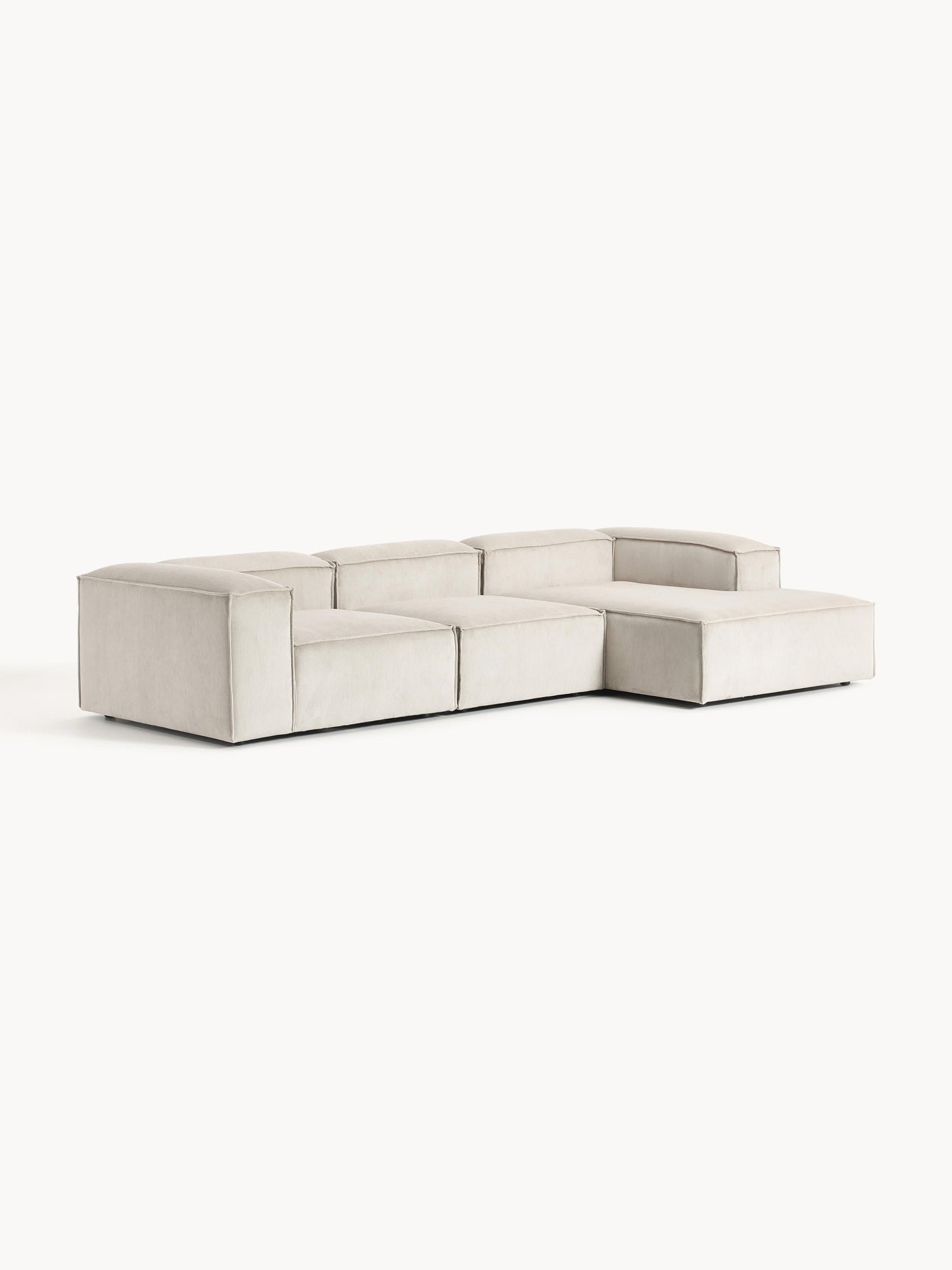 Lenmoray Modular Corduroy Corner Sofa, 4-Seater