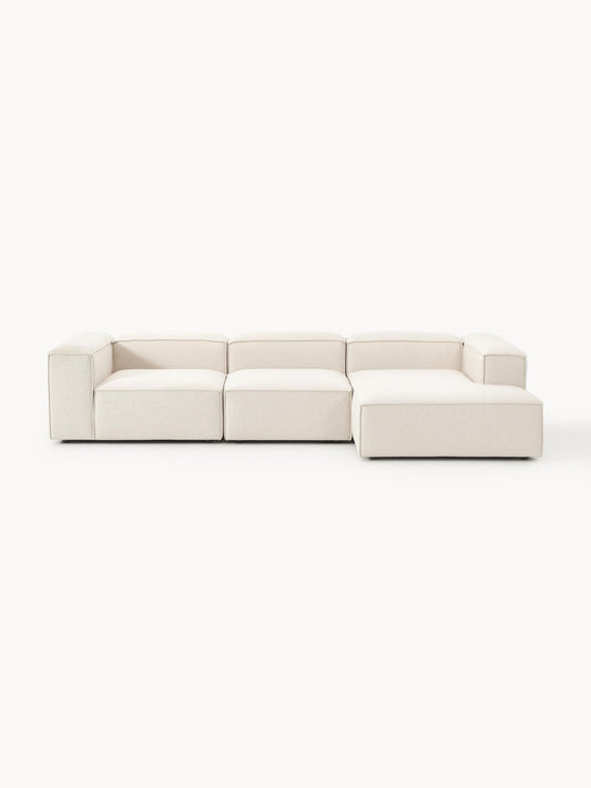 Lenmoray Modular Linen Blend Corner Sofa (4-Seater)