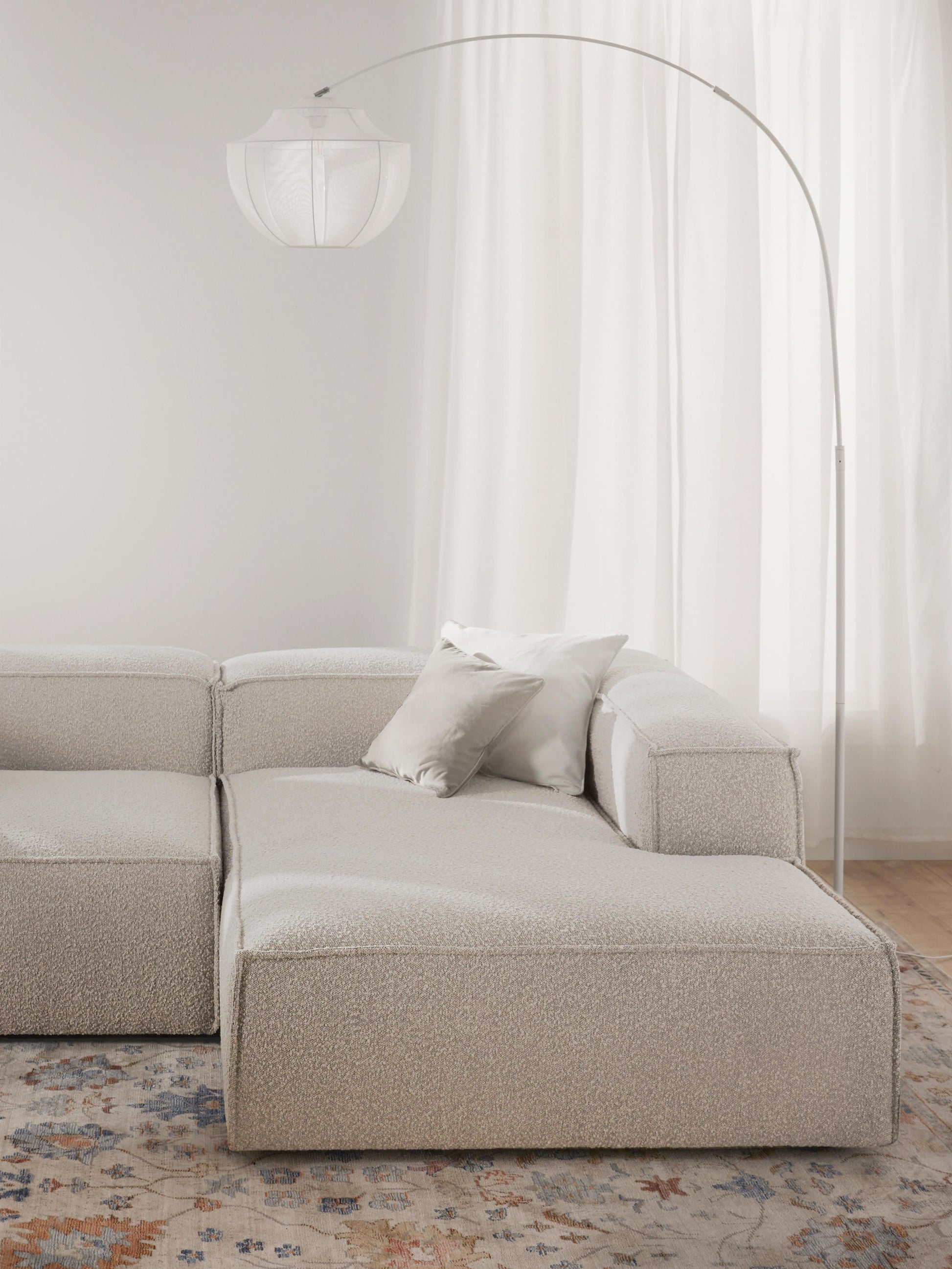 Lenmoray Ottoman Corner Module in Bouclé