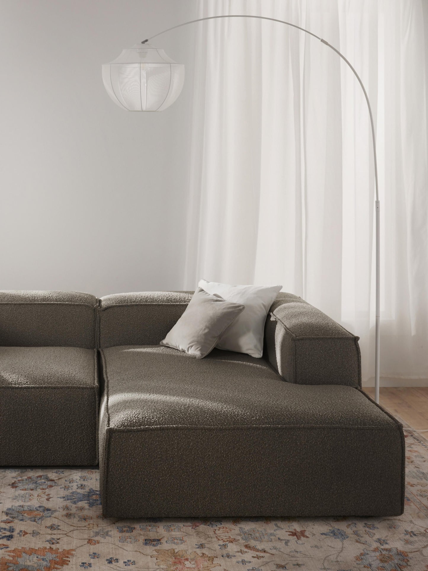 Lenmoray Ottoman Corner Module in Bouclé