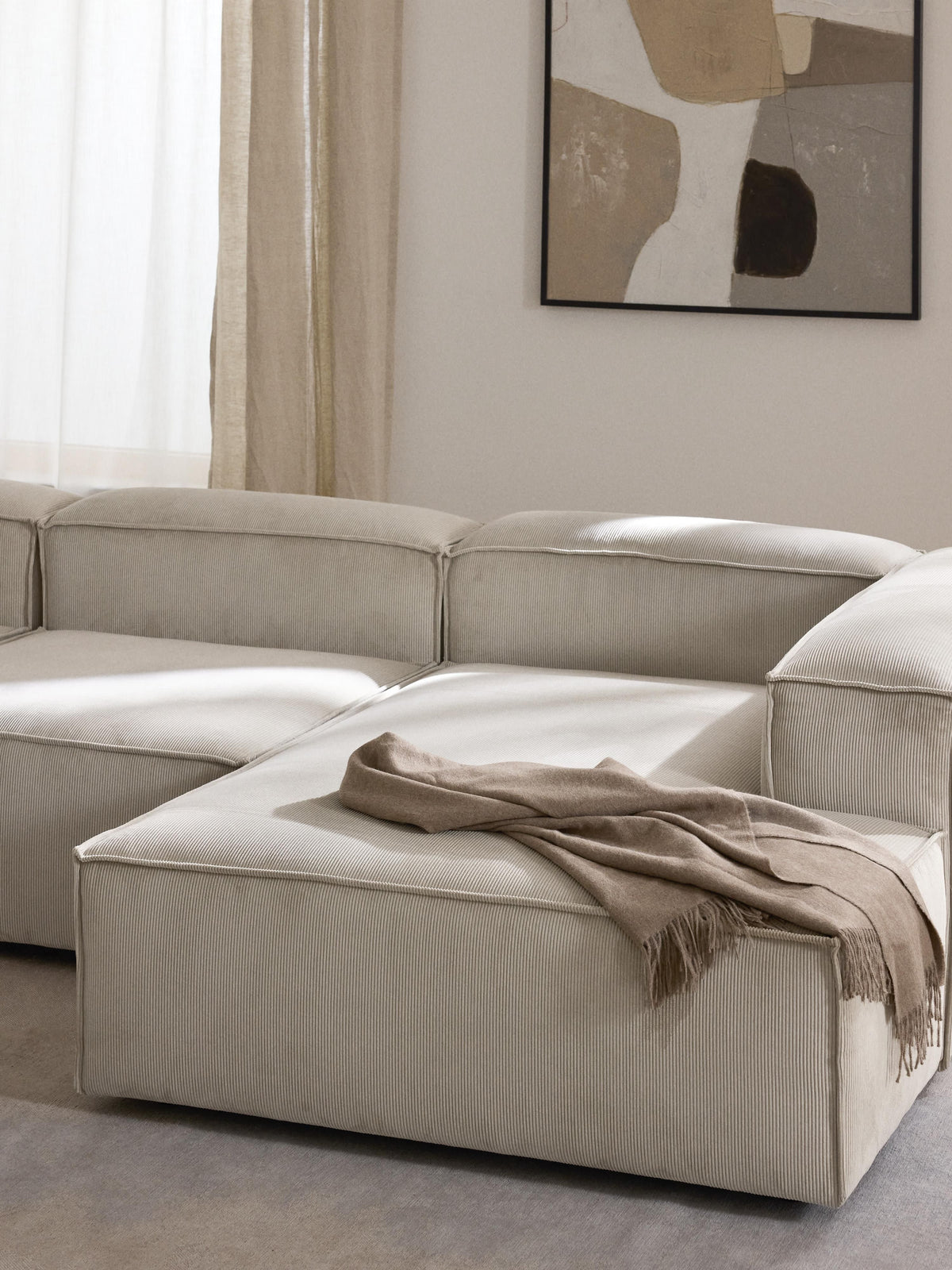 Lenmoray Ottoman Corner Module in Corduroy