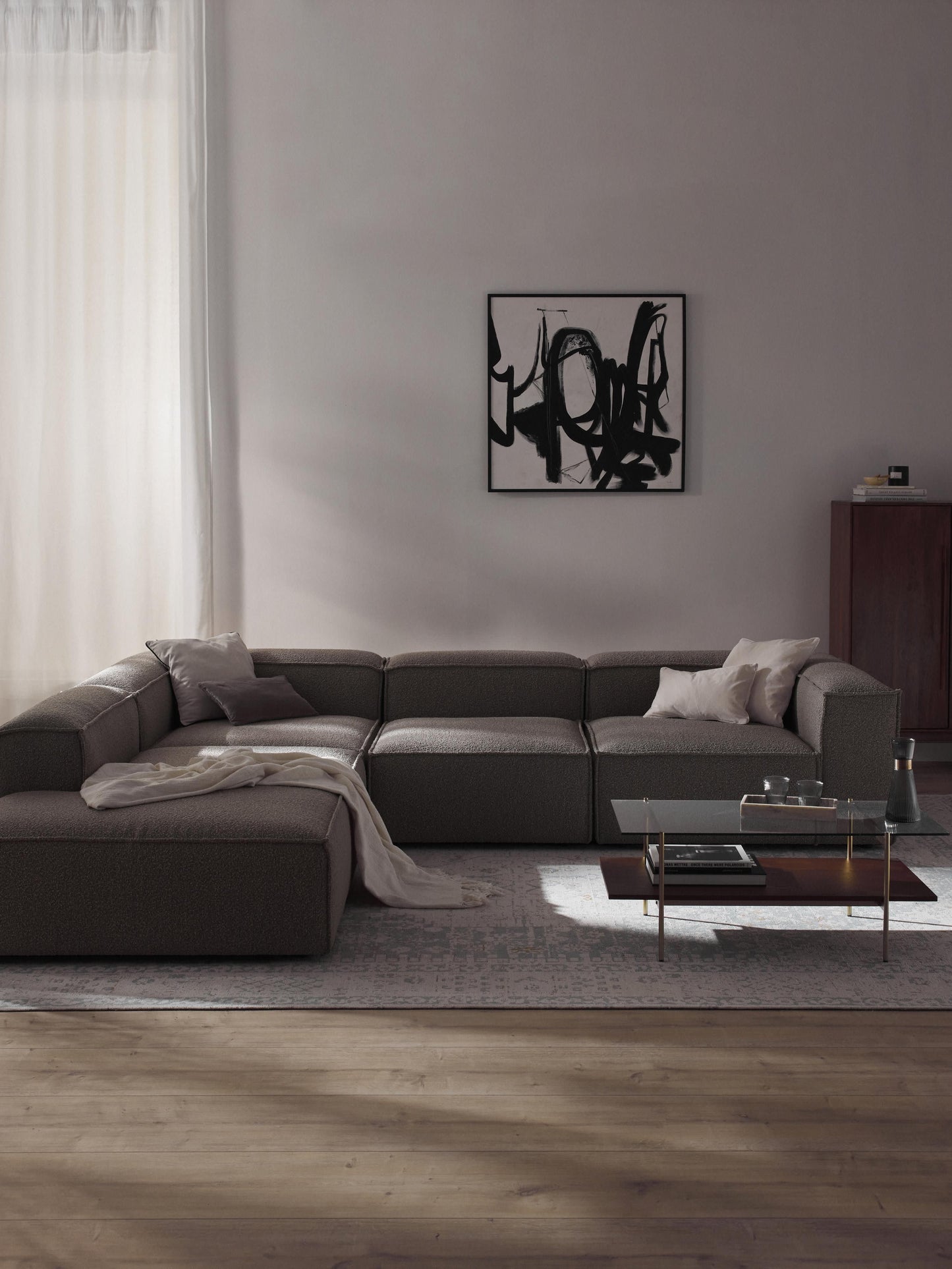 Lenmoray XL Modular Corner Sofa in Bouclé (4-Seater)