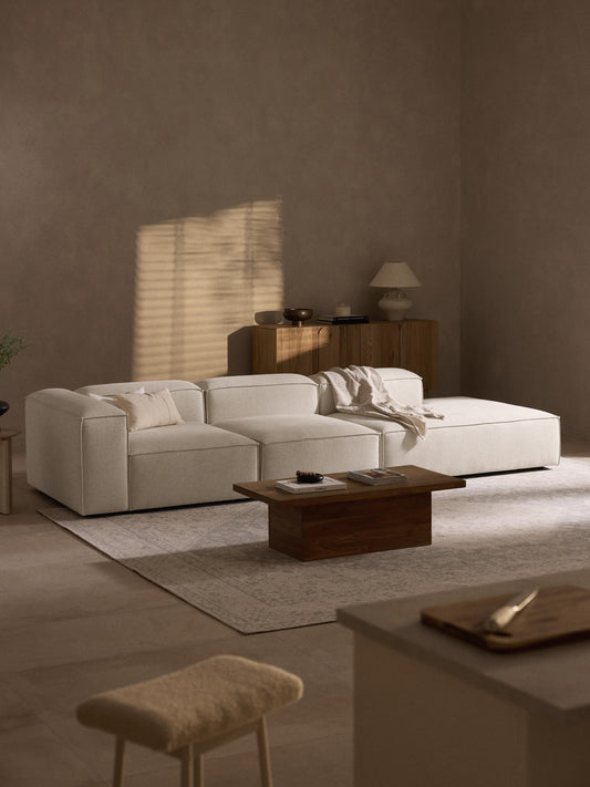 Lenmoray XL Modular Linen Blend Ottoman