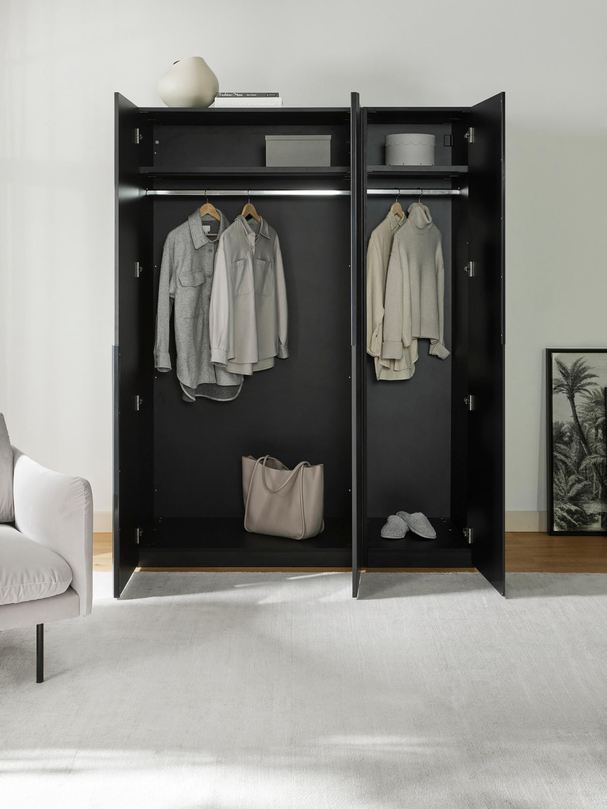 Leonvarre Modular Hinged-Door Wardrobe, 150 cm Wide, in Various Sizes