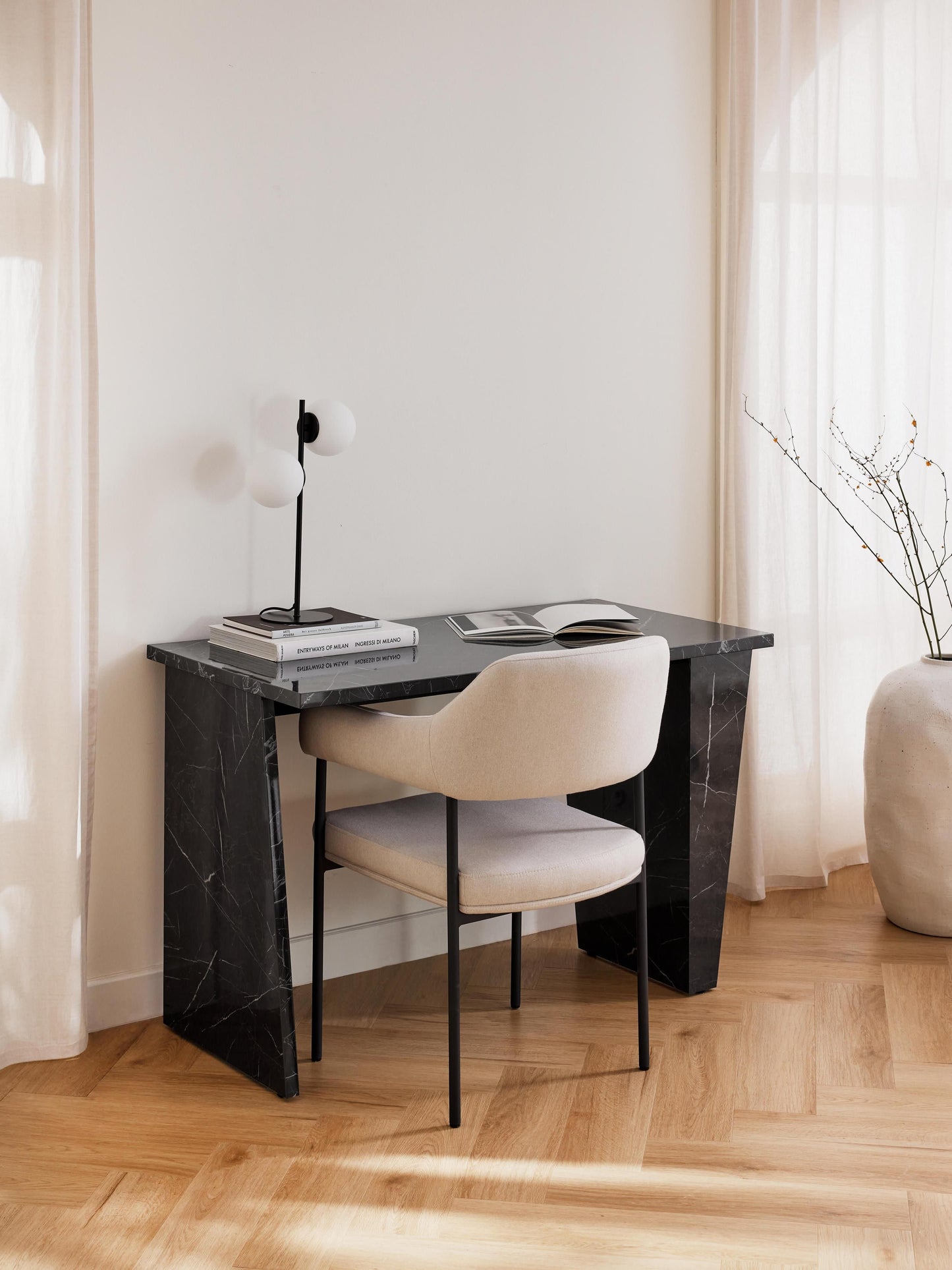 Liamvaird Desk, Marble Look