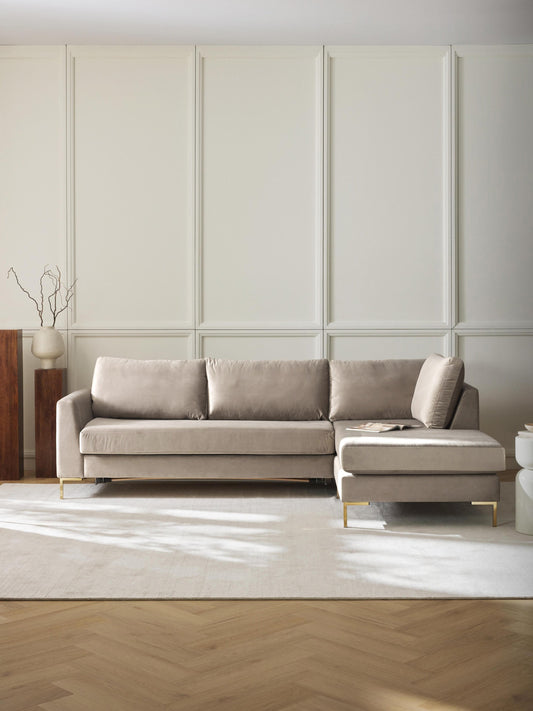 Lunmeryn 3-Seater Velvet Sofa Bed with Mattress