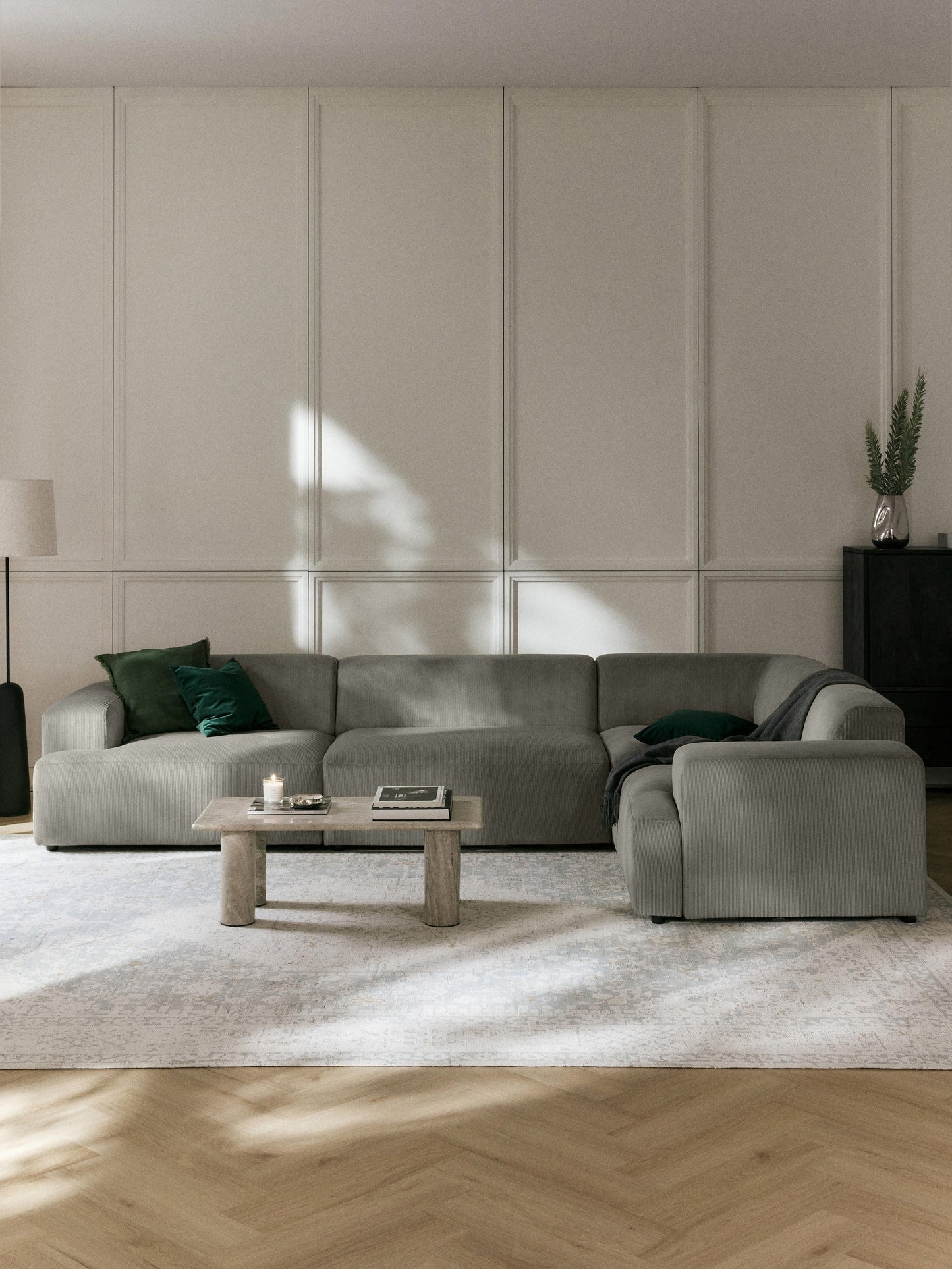 Melvorra Large Corner Sofa in Corduroy (4-Seater)