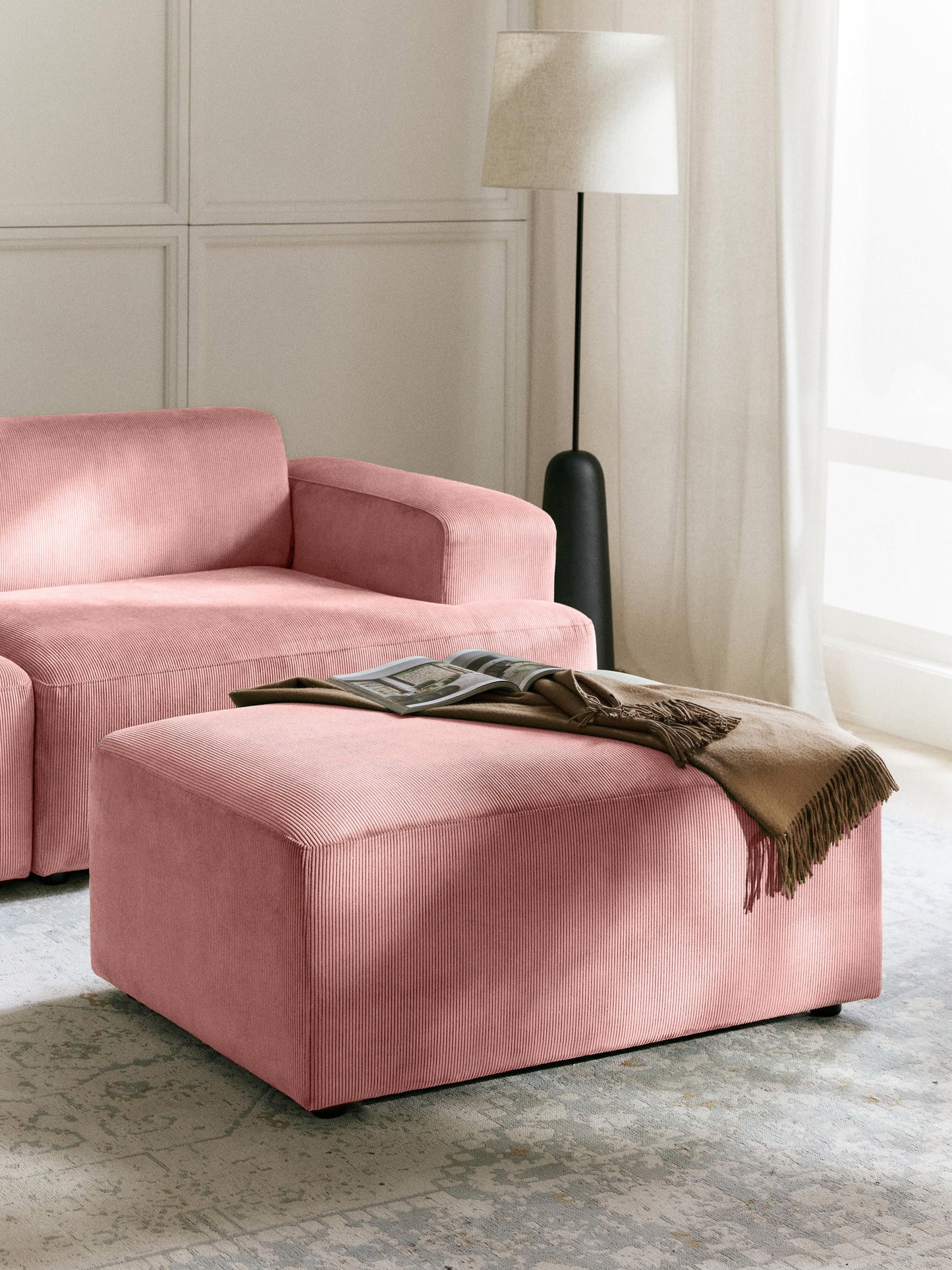 Melvorra Stool in Corduroy, W 99 x D 72 cm
