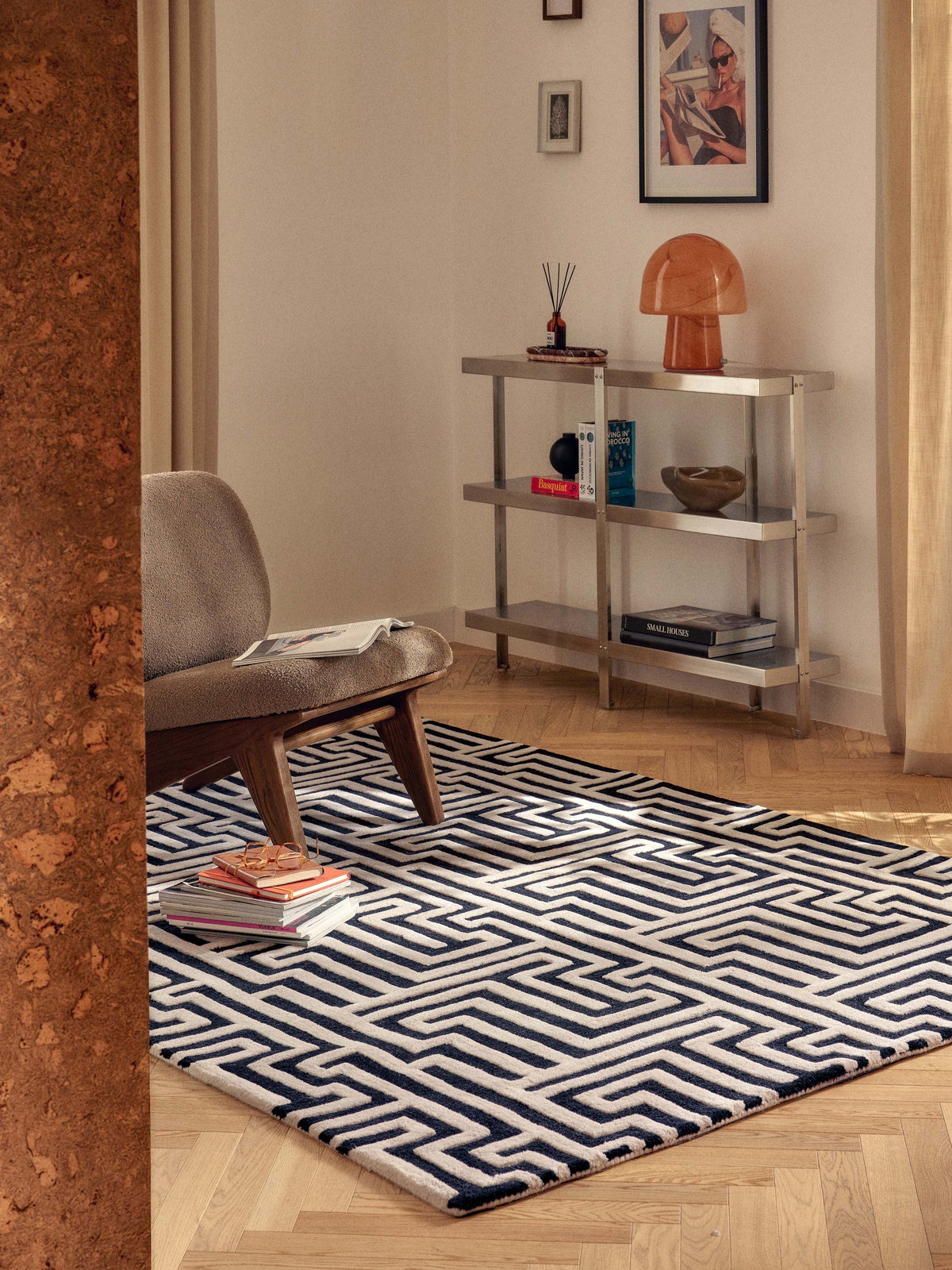 Montlaive Wool Rug with Raised High-Low Texture, Hand-Tufted