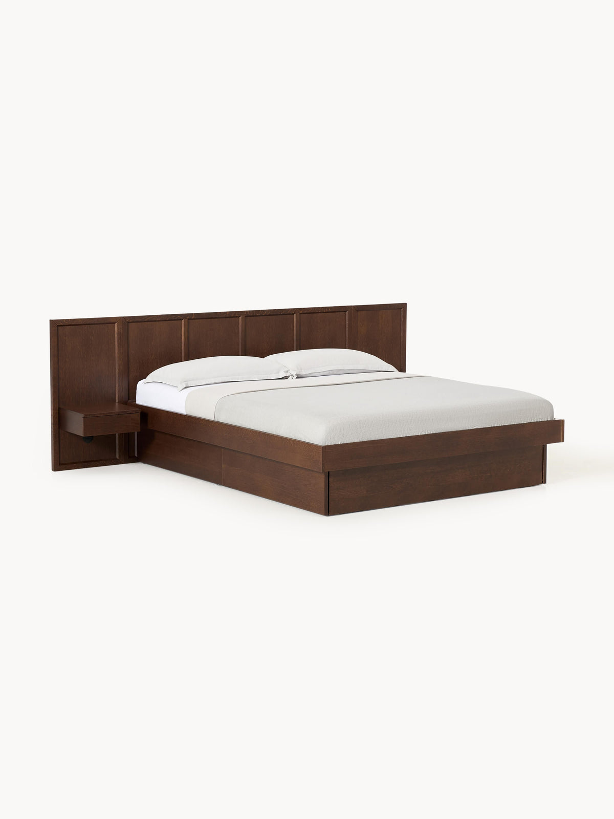 Nantlaira Wooden Bed with Headboard and Bedside Tables