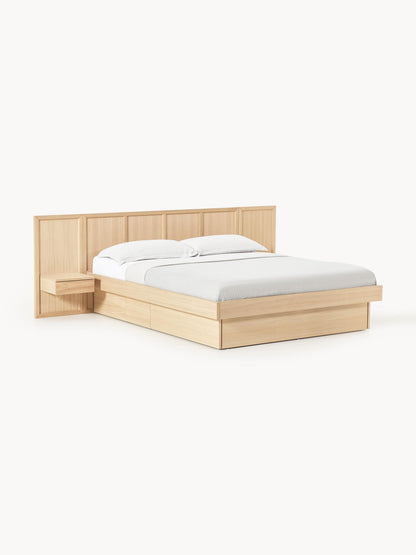 Nantlaira Wooden Bed with Headboard and Bedside Tables