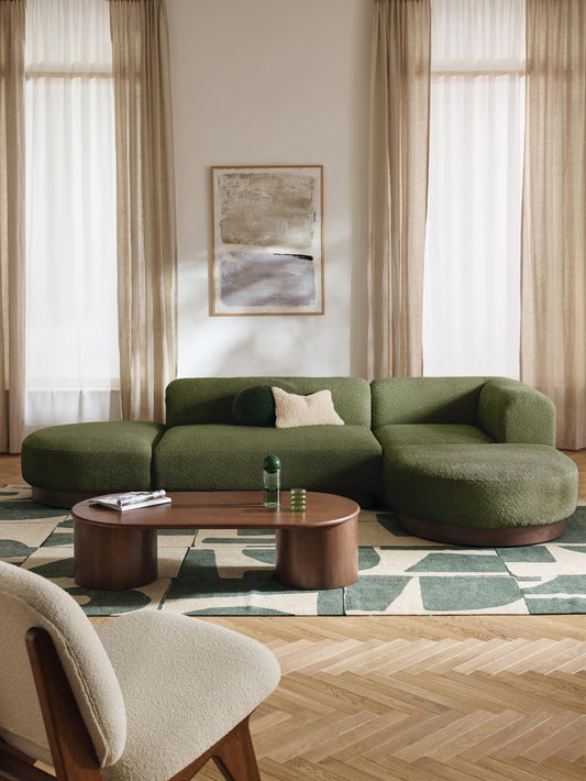 Natwyla Corner Sofa, Modular, Teddy Bouclé