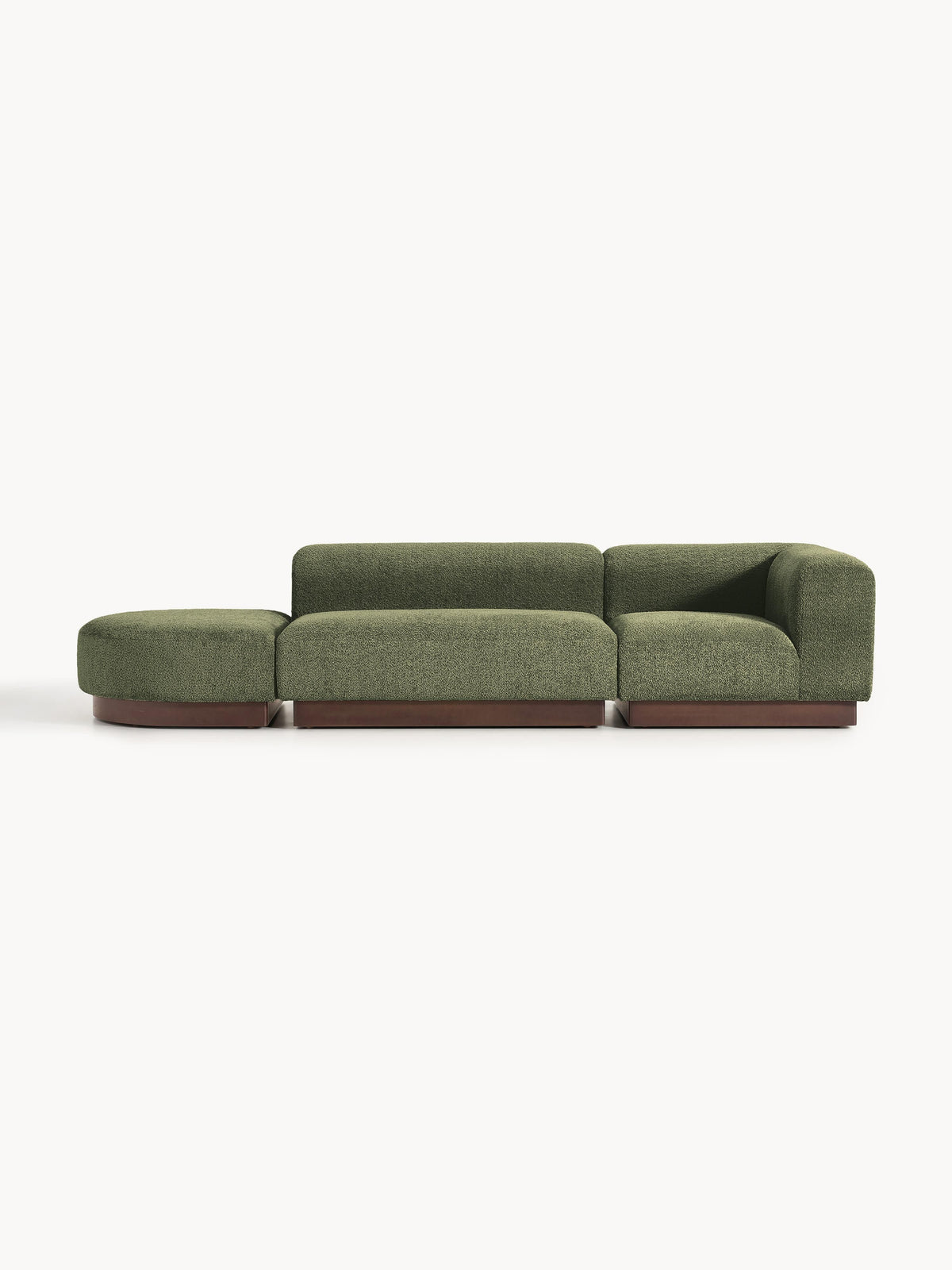 Natwyla Modular Teddy Bouclé Ottoman with Stool (Left/Right)