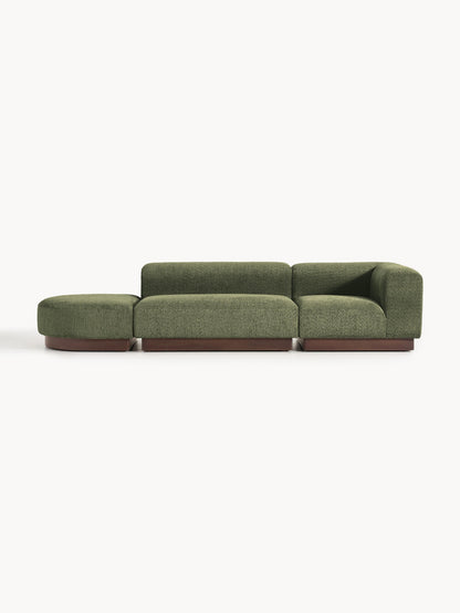Natwyla Modular Teddy Bouclé Ottoman with Stool (Left/Right)