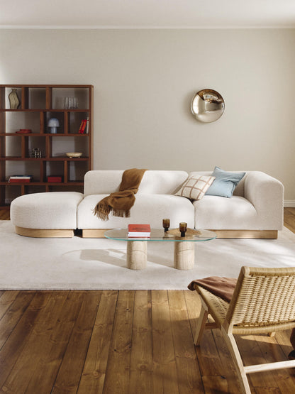 Natwyla Modular Teddy Bouclé Ottoman with Stool (Left/Right)
