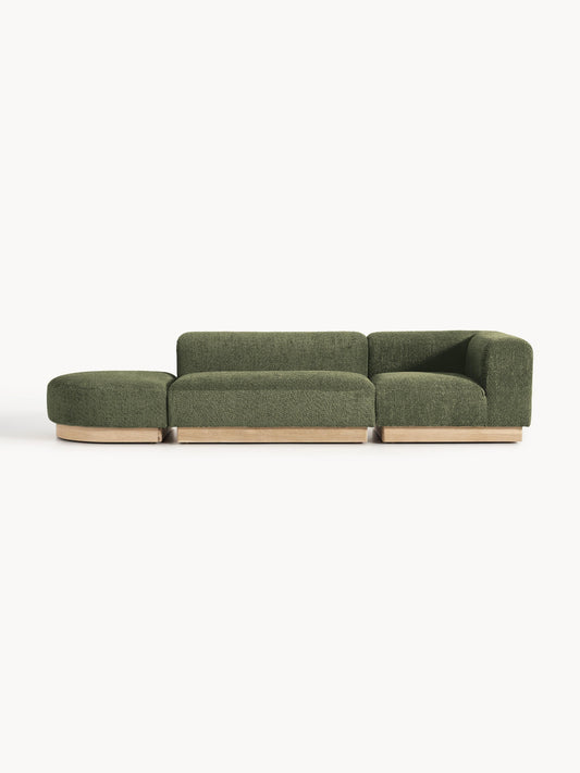 Natwyla Modular Teddy Bouclé Ottoman with Stool (Left/Right)