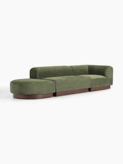 Natwyla Modular Teddy Bouclé Ottoman with Stool (Left/Right)