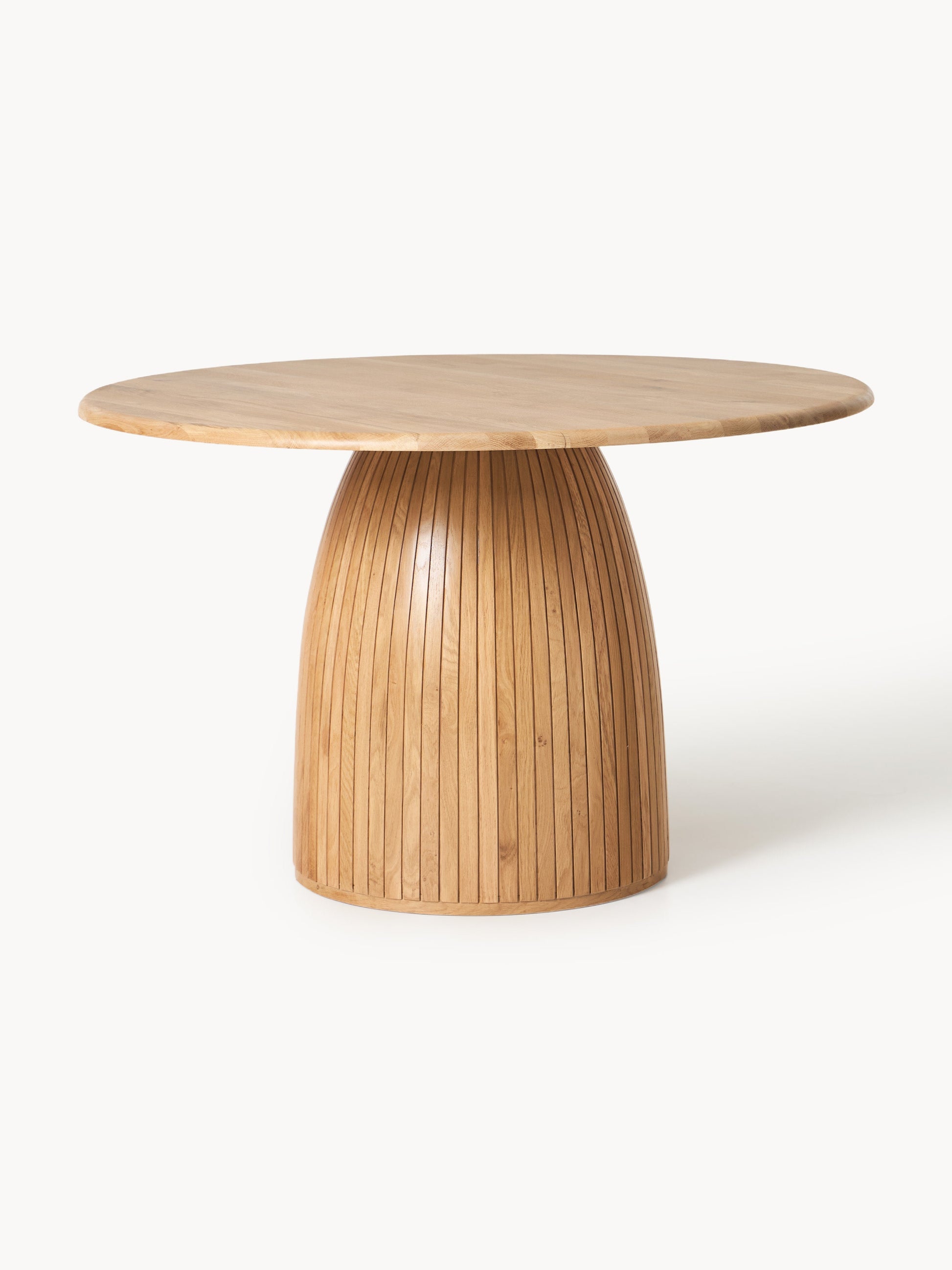 Nelrowan Dining Table, Round, with Fluted Texture, in Various Sizes