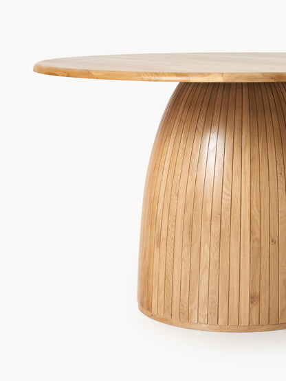 Nelrowan Dining Table, Round, with Fluted Texture, in Various Sizes